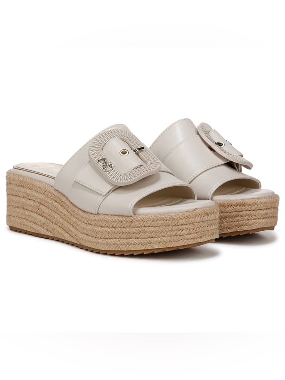 Sam and Libby WOMENS Edelman CRYSTA WEDGE SANDAL Sz:9 ivory